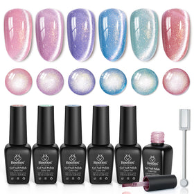 Beetles Romantic Galaxy Cat Eye Set cover image showing magnetic effect for chic nails.