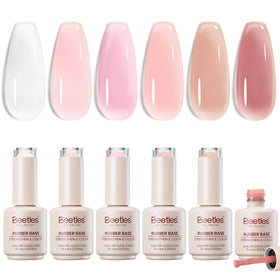 Beetles Rubber Base Gel Set close-up of nude shades for natural nails