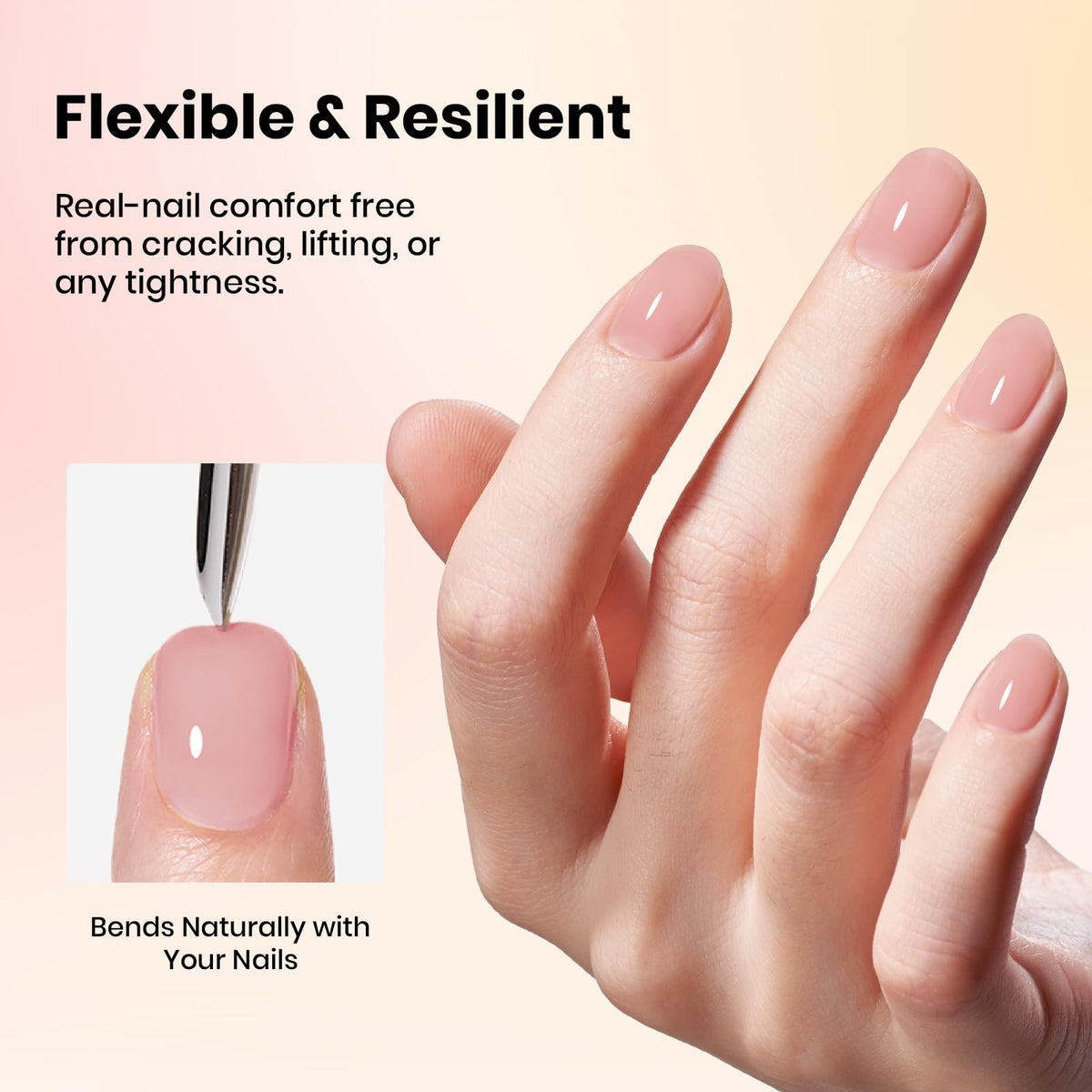 Beetles Rubber Base Gel Set wear test showing long-lasting gloss up to 21 days