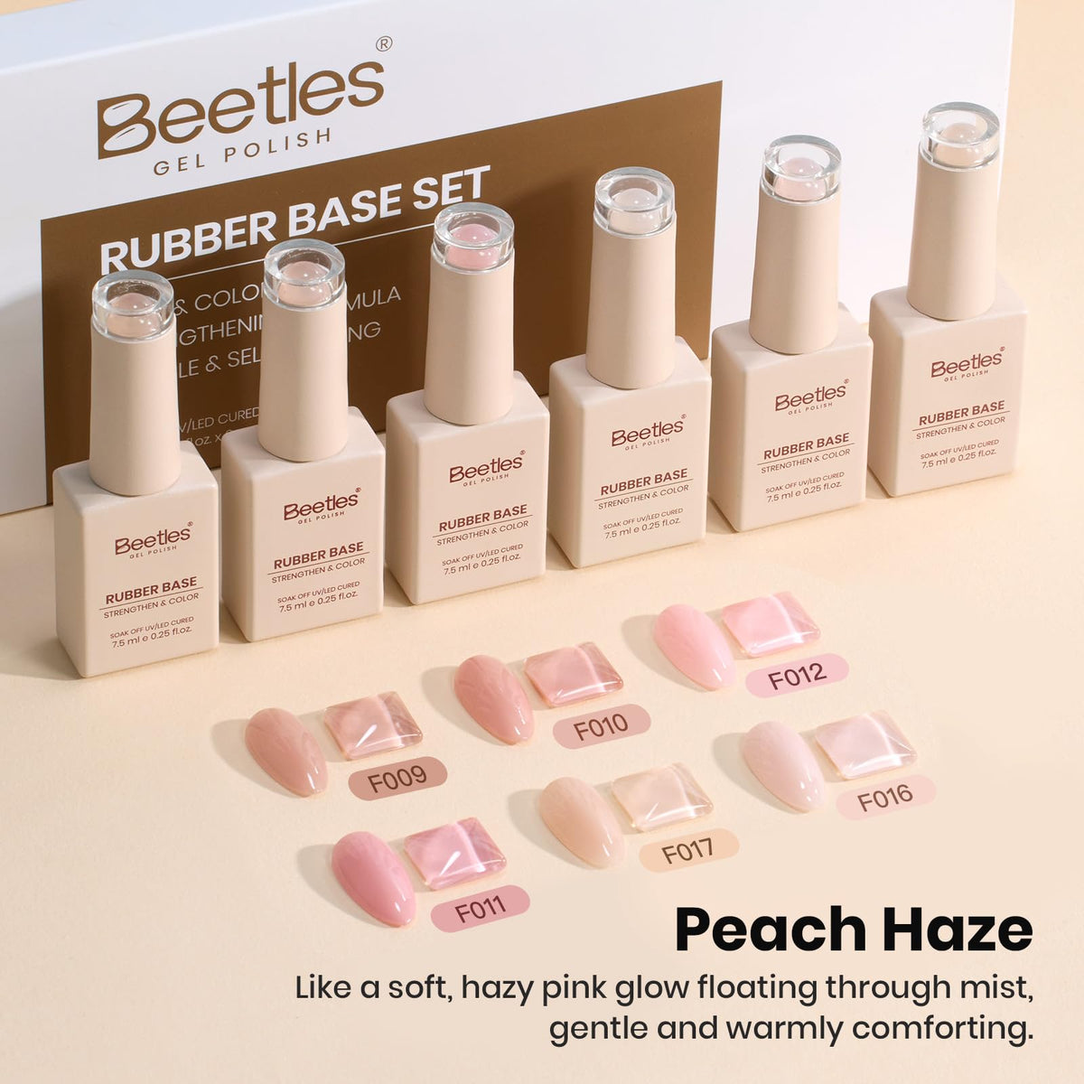 Beetles Rubber Base Gel Set self-leveling texture smooths nail surfaces