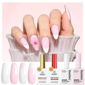 Beetles soft pink and white shades enable smooth French nail designs