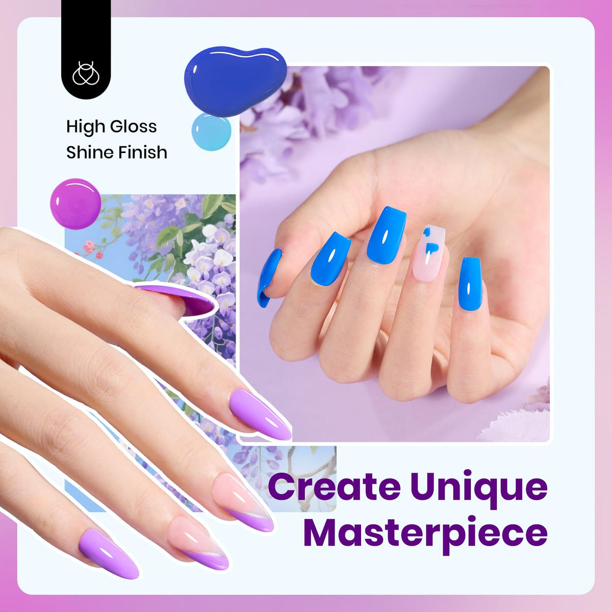 Beetles 6-color set bottle image highlights versatile manicure options.