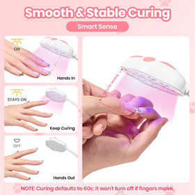 Beetles Meowgic lamp auto sensor activates on hand for easy use.