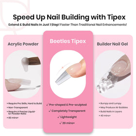 Beetles solid nail glue provides a clean, mess-free application.