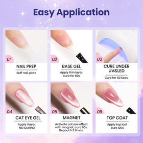 Beetles spring-glow-magnetic-stroke kit highlights magnetic cat eye effects.