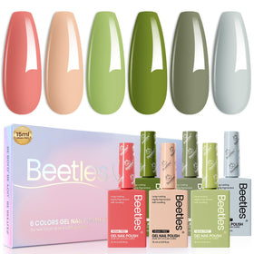 Beetles Summer Gel Polish Set with six colors for versatile home manicures