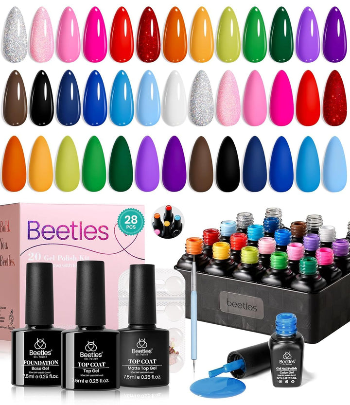 Beetles Summer Gel Polish Set color palette for vibrant spring and summer looks.