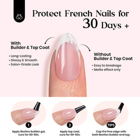 Beetles nails set includes 32 pieces across 16 sizes for a quick fit