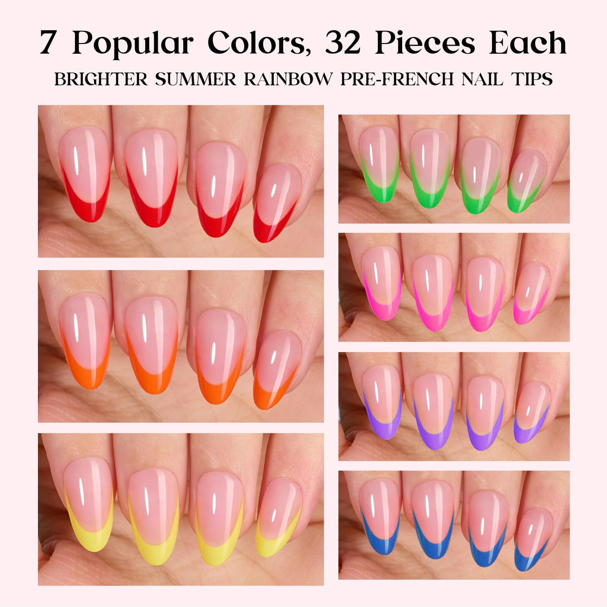 Beetles Summer short almond shape nails for easy, comfortable wear