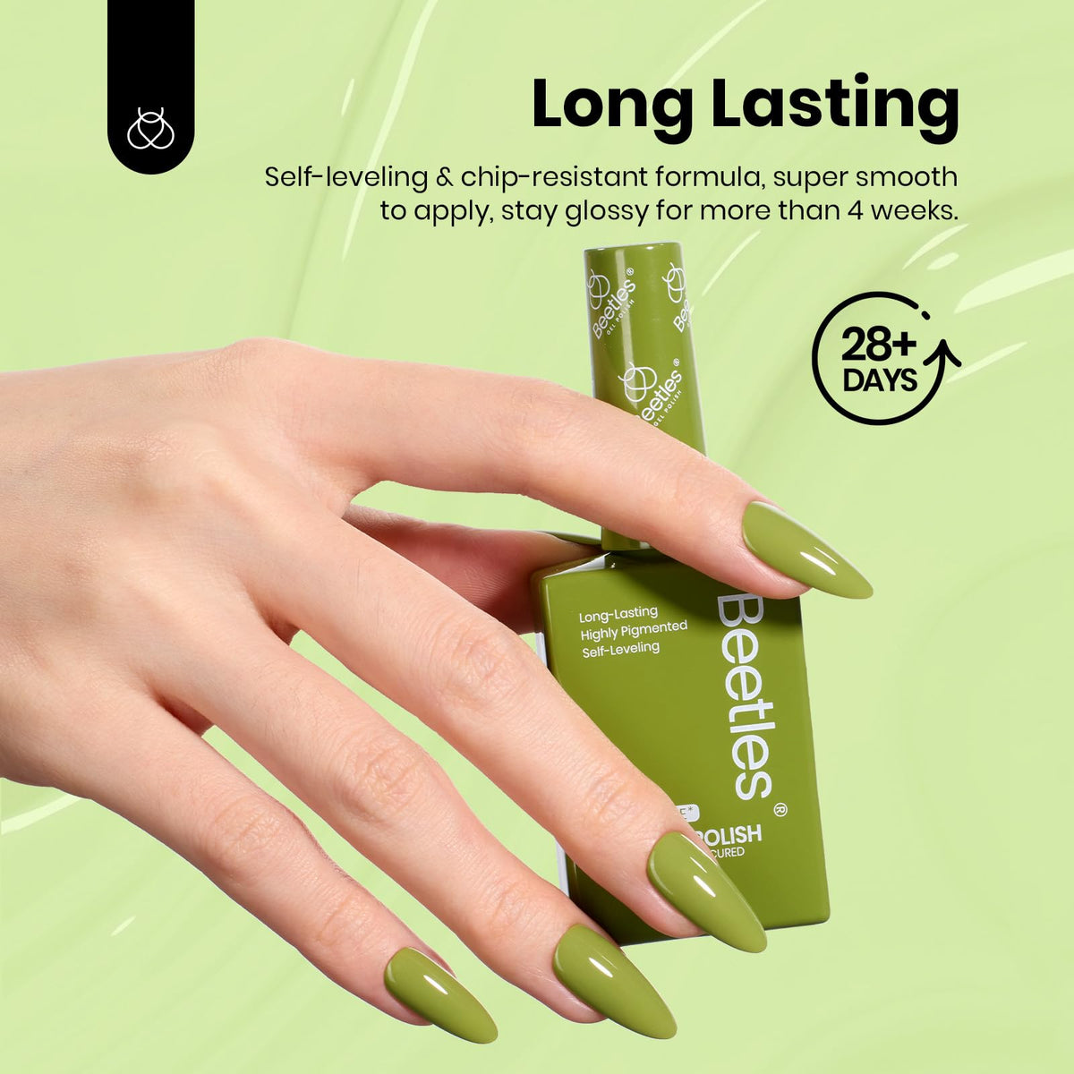 Beetles swatch display highlights chic green and pink shades