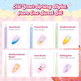 Beetles Sweet Swirl handle brushes add playful style for precise color control.