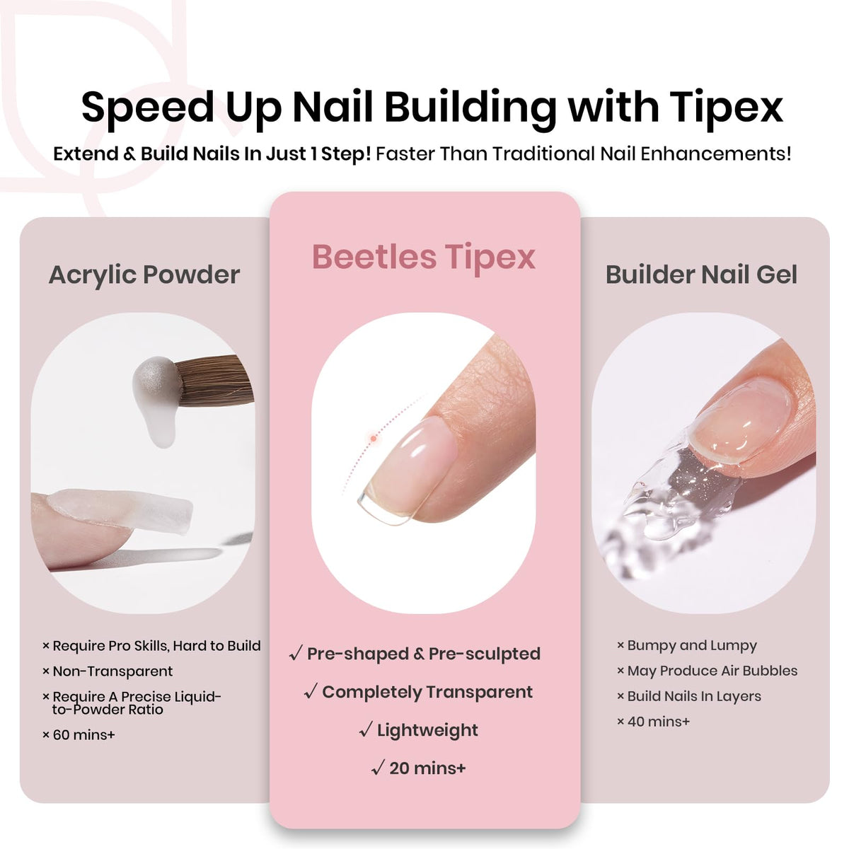 Beetles Tipex tips offer durable, high-density acrylic for everyday wear.