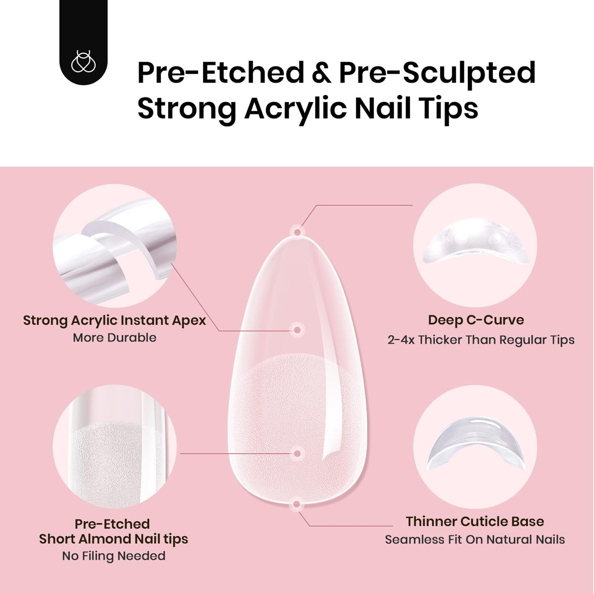Beetles Tipex 16 sizes ensure a snug fit across nail shapes.