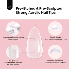 Beetles Tipex 16 sizes ensure a snug fit across nail shapes.