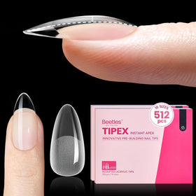 Beetles Tipex Instant Apex Nail Tips medium almond for rapid sculpting and strong wear.