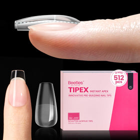 Beetles Tipex instant apex nail tips in short coffin shape for quick salon-style results.
