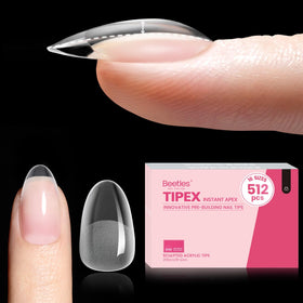 Beetles Tipex instant apex nail tips in short oval shape for a strong extension