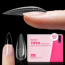 Beetles Tipex Instant Apex Nail Tips for a fast, sculpted stiletto look.