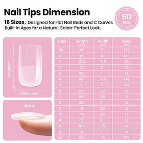Beetles Tipex Lite 16-size set fits diverse nail shapes