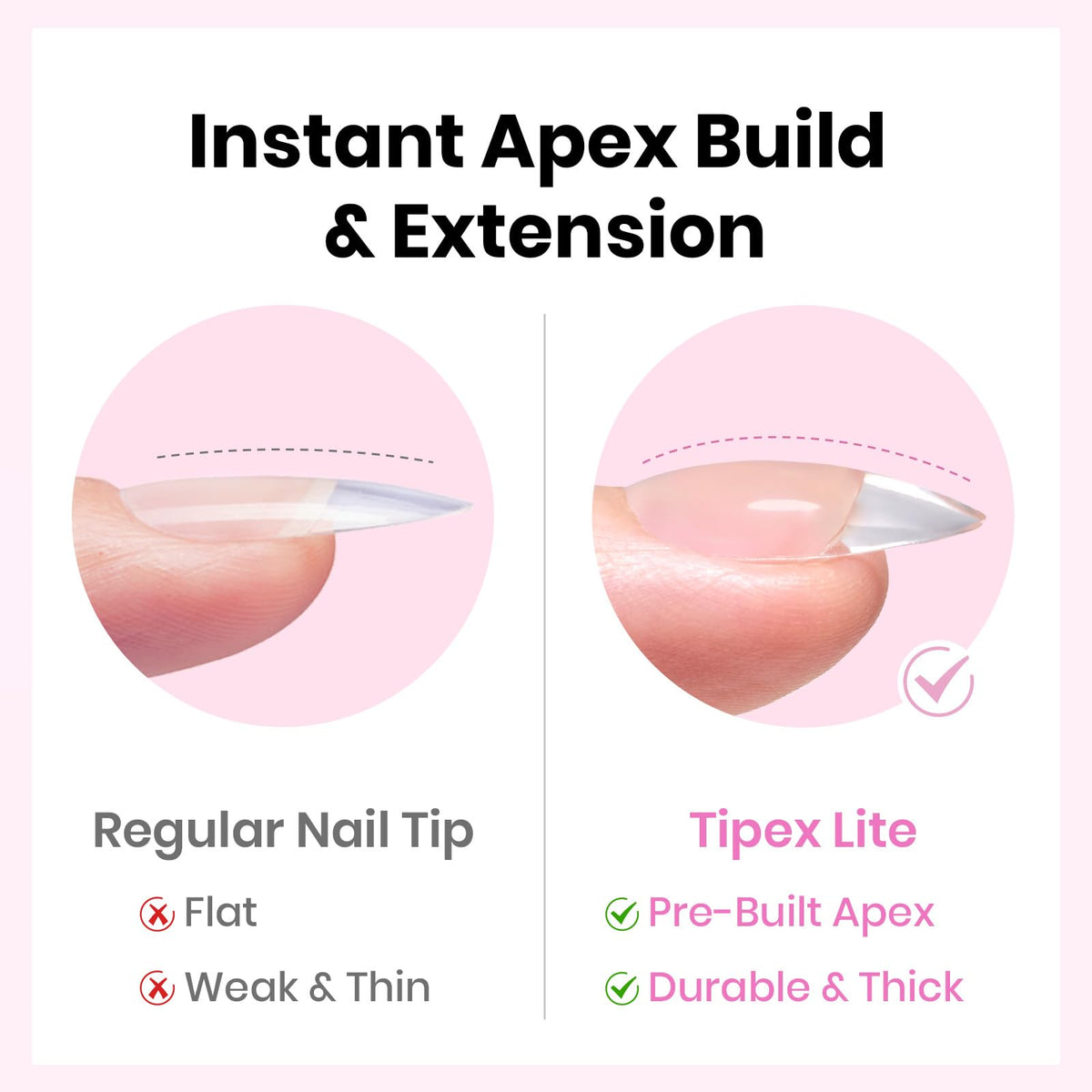 Beetles Tipex Lite 16-sizes set ensures precise nail tip matching.