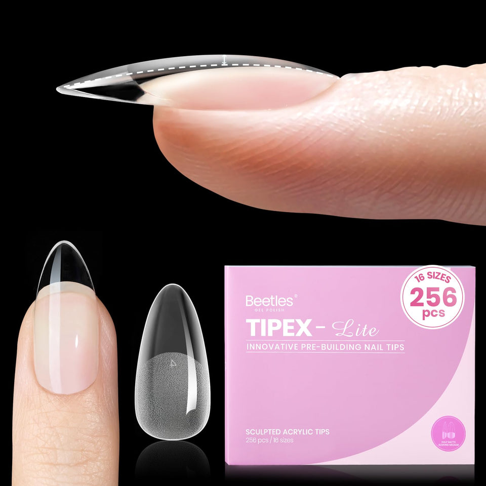 Beetles Tipex Lite almond medium tips for natural nails and precise fit