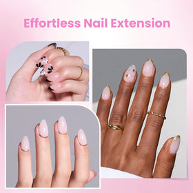 Beetles Tipex Lite almond short tips showcase natural fit.