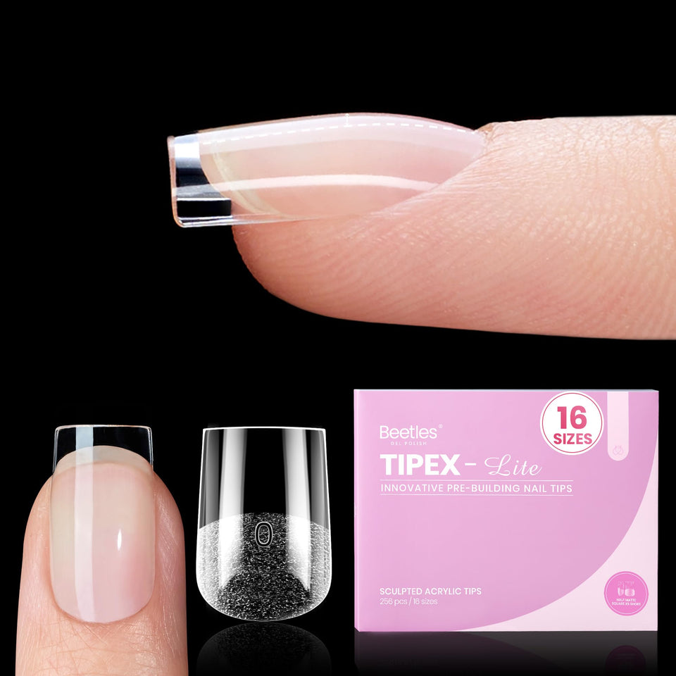 Beetles Tipex Lite built apex tips for a sturdy, sculpted manicure at home.