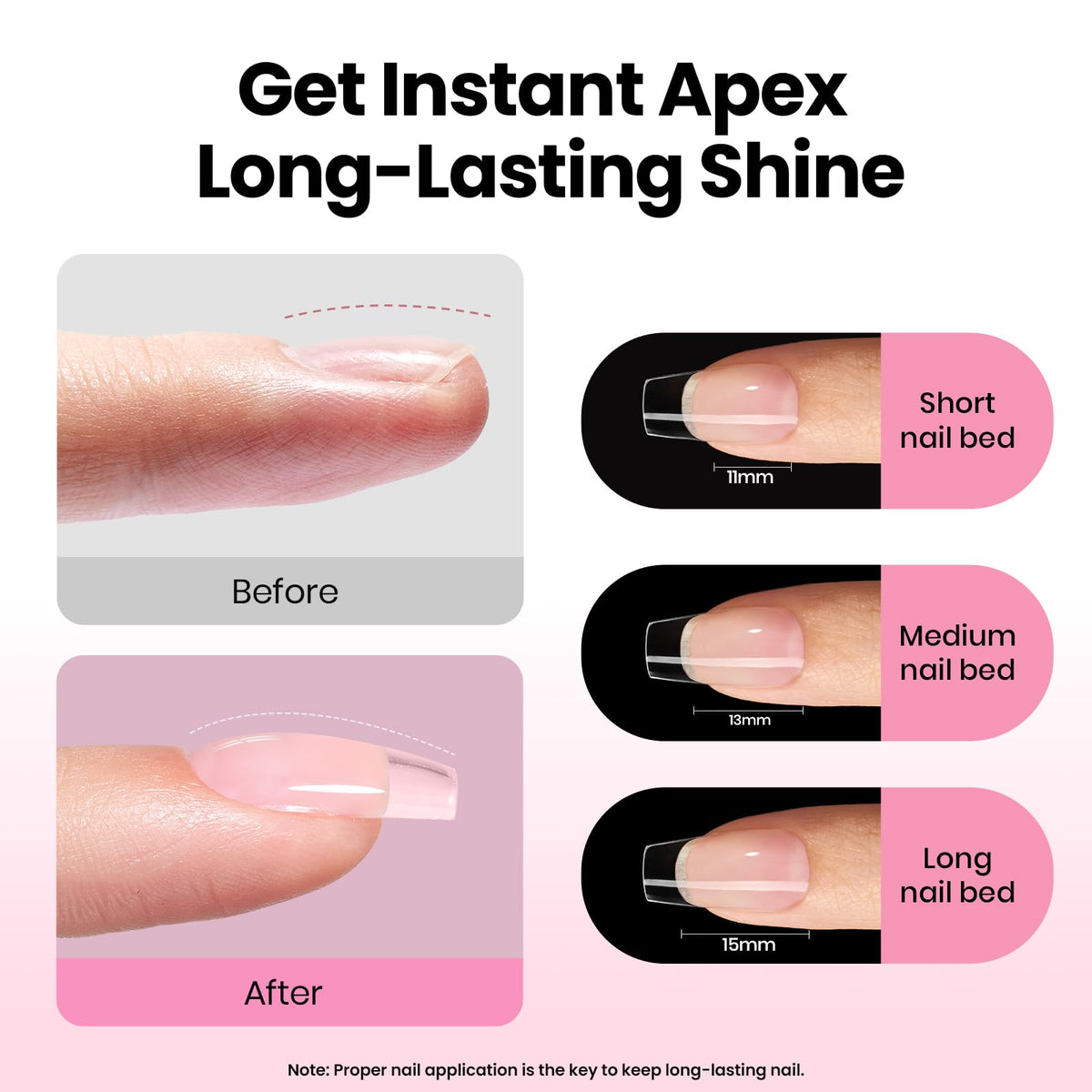 Beetles Tipex Lite built-in apex delivers instant strength and natural arch.