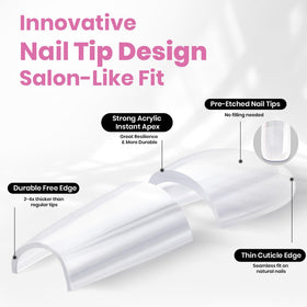 Beetles Tipex Lite flat-nail friendly tips for easy at-home application.