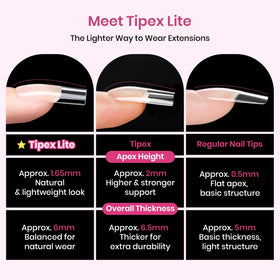 Beetles Tipex Lite flat-nail-friendly design fits natural nails easily.