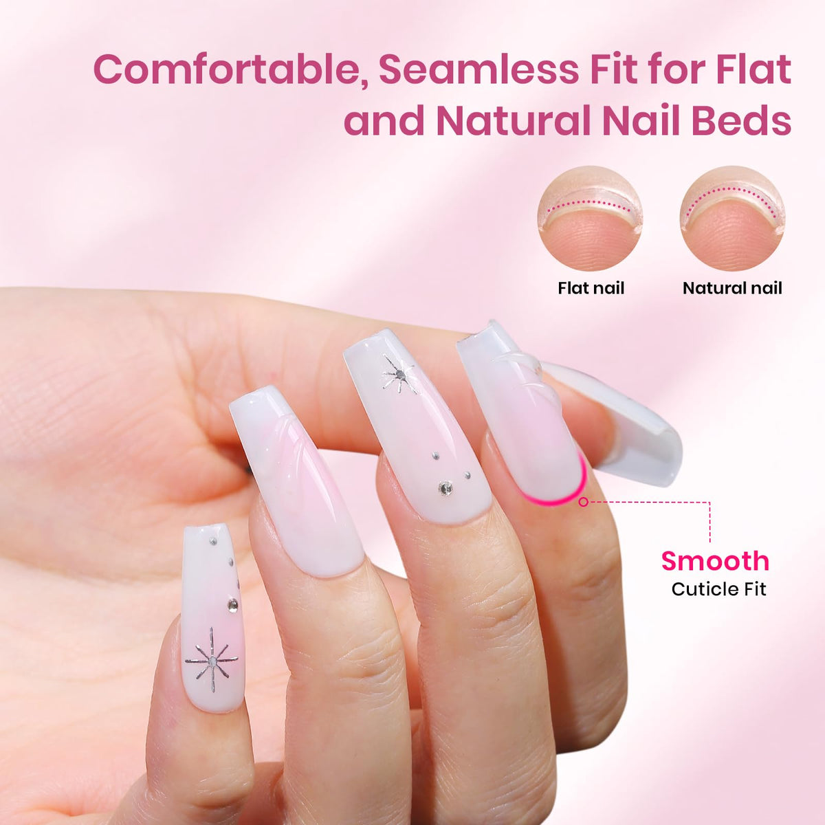 Beetles Tipex Lite flat-nail-friendly tips adapt to flat nail beds