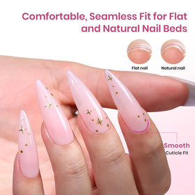 Beetles Tipex Lite flat-nail-friendly tips arranged for natural fit.
