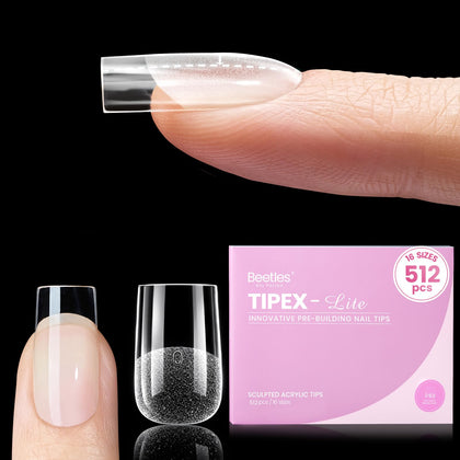 Beetles Tipex Lite instant apex tips for square short nails, fast, strong sets