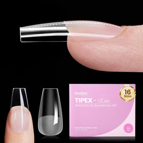 Beetles Tipex Lite coffin medium nail tips in packaging for durable at‑home nails