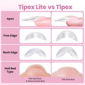 Beetles Tipex Lite natural-fit tips for durable, lasting manicures.