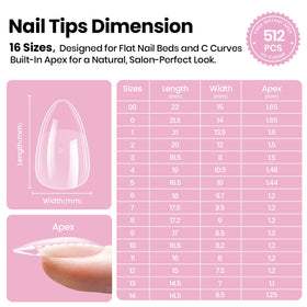 Beetles Tipex Lite tips designed for professional-looking press-ons at home.