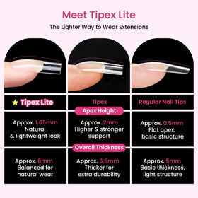 Beetles Tipex Lite square medium tips in clear packaging