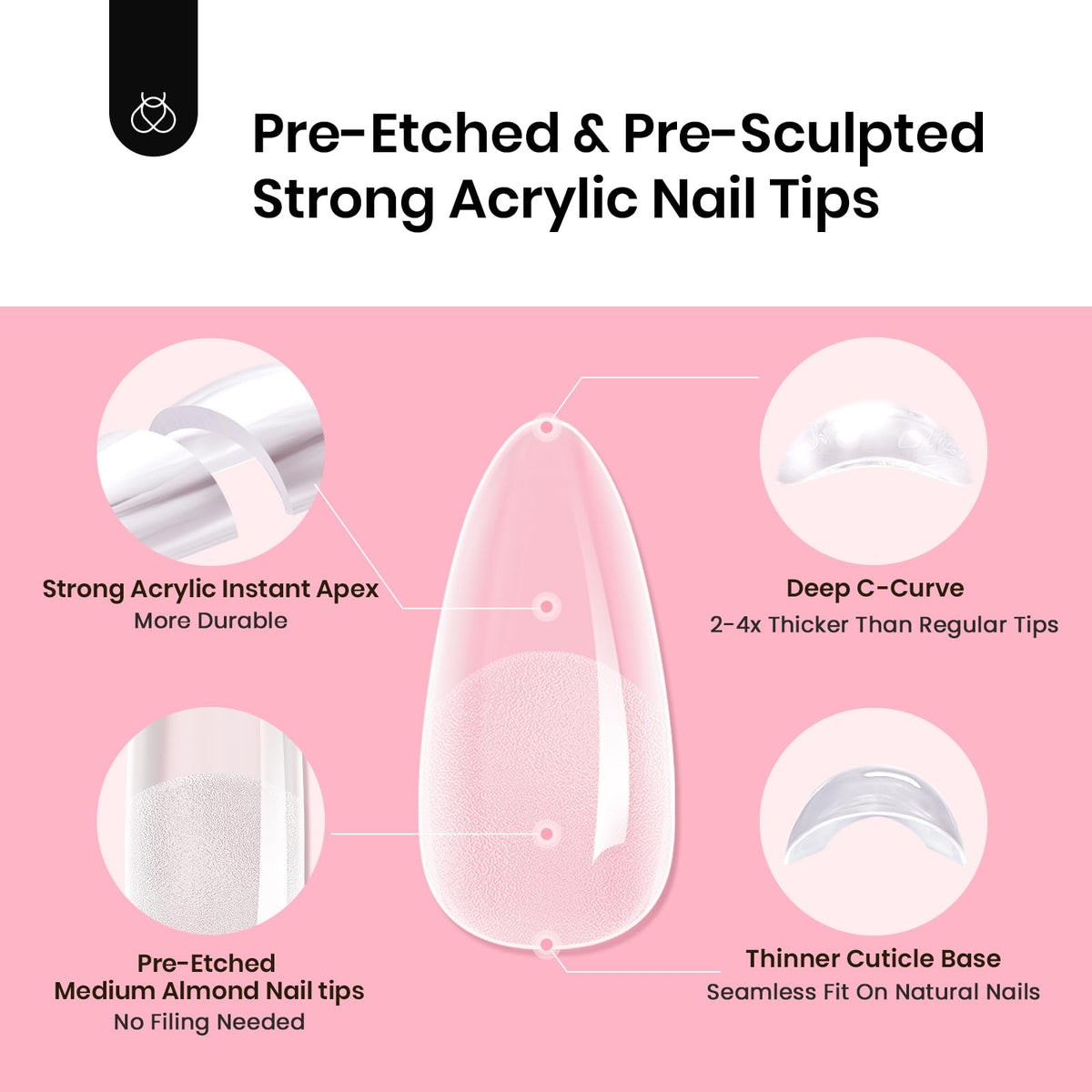 Beetles Tipex odorless nail tips maintain a clean salon experience.