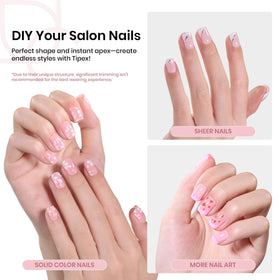 Beetles Tipex short squoval tips designed for precise DIY nail work.