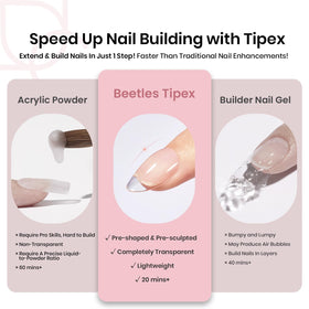 Beetles Tipex thicker tip adds structure and durability to extensions