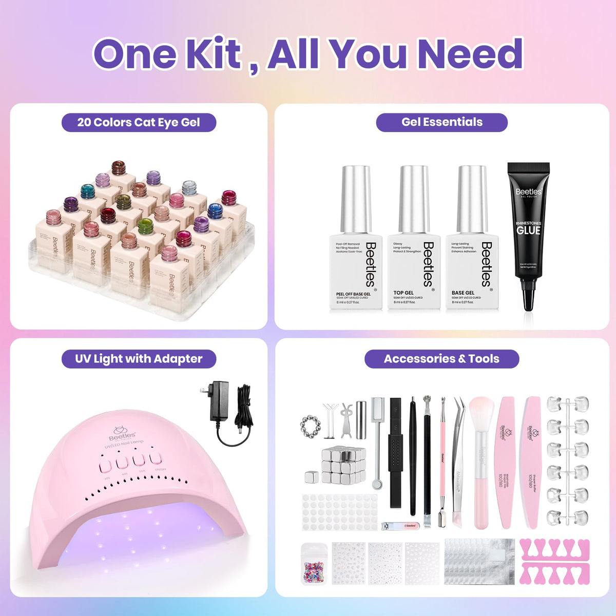 Beetles UV LED light essential for curing gel nails safely and evenly