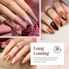 Beetles Verse of Roses close-up highlights glossy and matte top coats for versatile finishes.