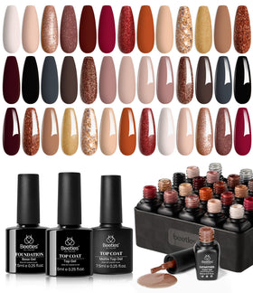Beetles Verse of Roses gel polish bottles showing a wide shade range for nails.