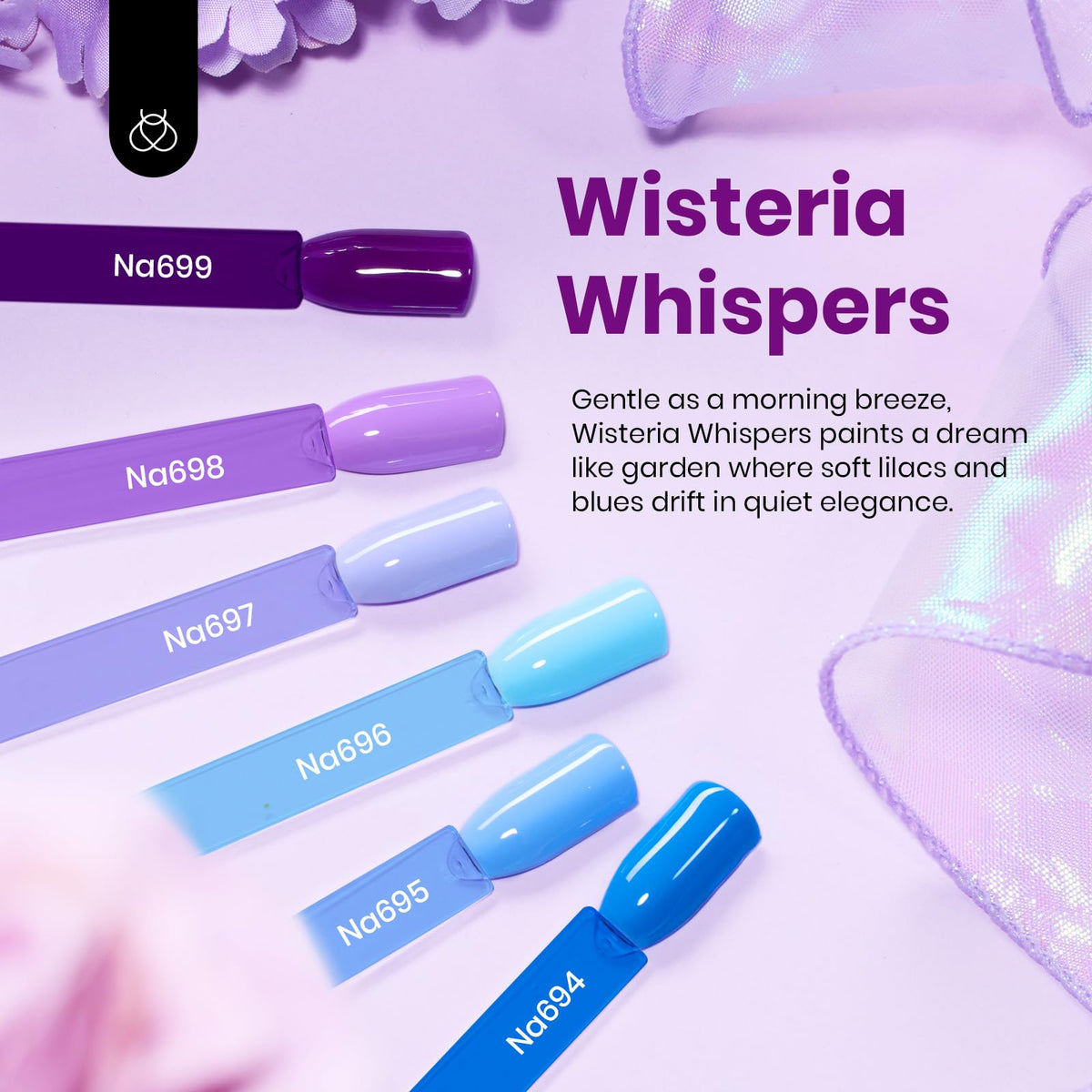Beetles Wisteria Whisper collection bottle showcases a delicate seasonal shade.