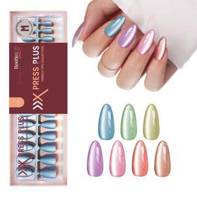 Beetles X Press Cat Eye Nails Bubble Aurora closeup showing radiant shimmer for DIY nails