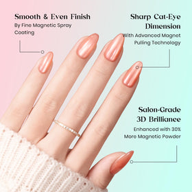 Beetles X Press Cat Eye Nails medium almond shape on a nail sample