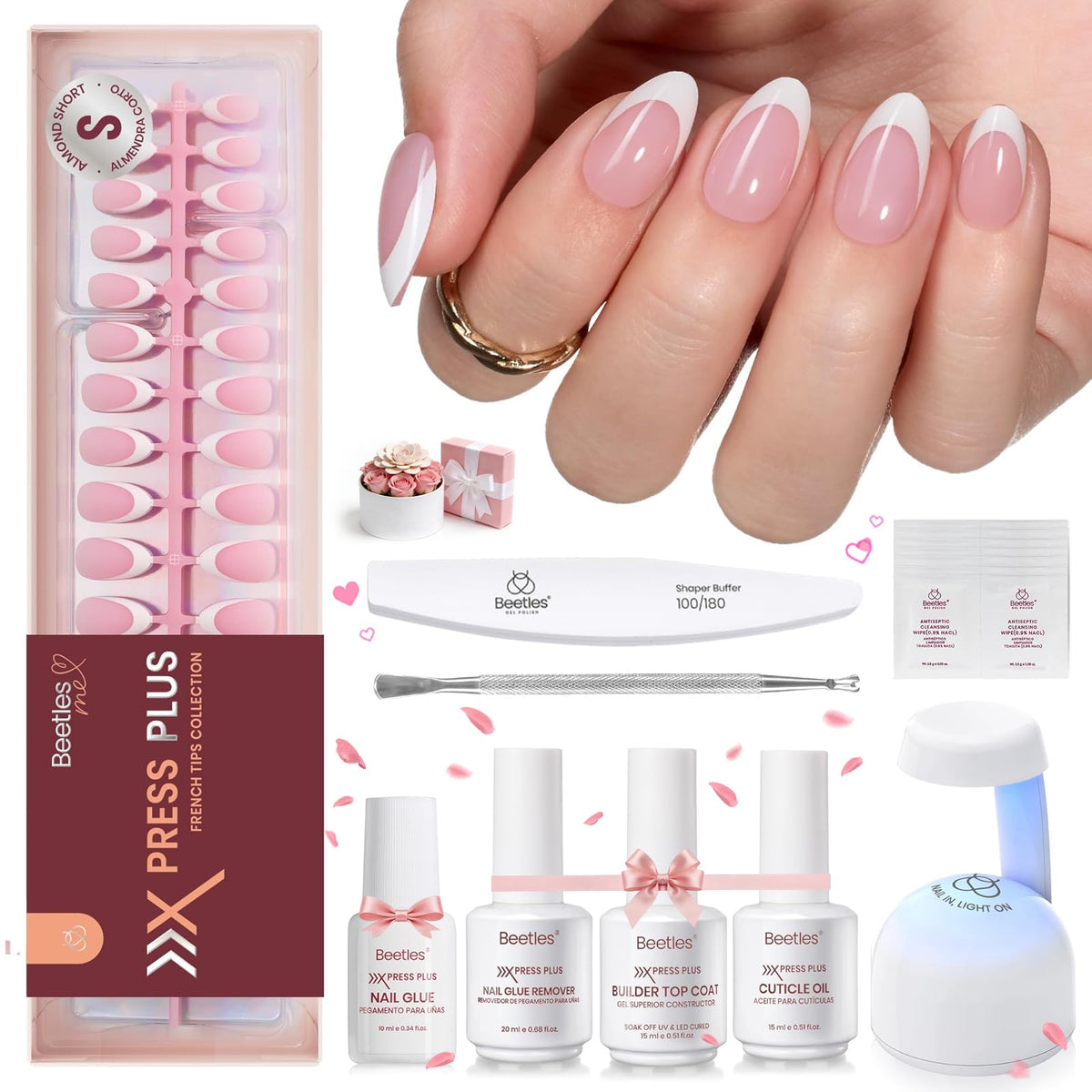 Beetles X Press gel nail kit open package for at-home manicure setup