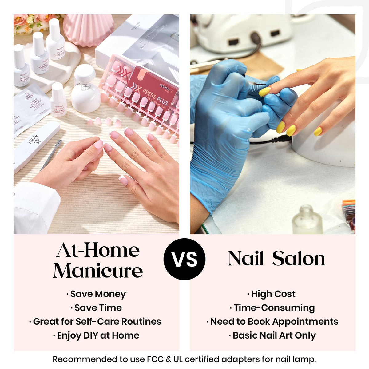 Beetles X Press Plus mini nail lamp for quick curing at home.