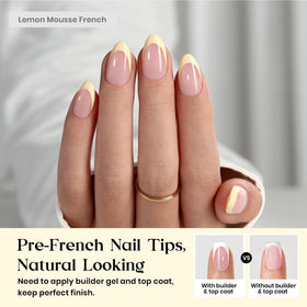 Beetles Yellow French Tips with 0.4 mm edge for daily wear durability