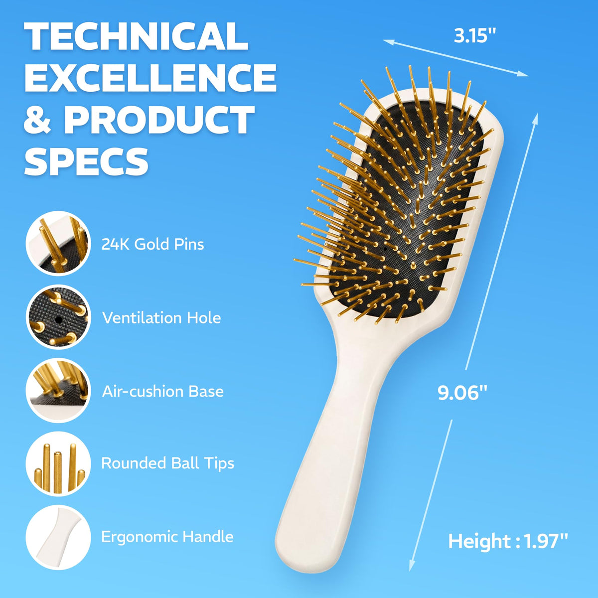 Befanty wet and dry safe brush suitable for all hair types